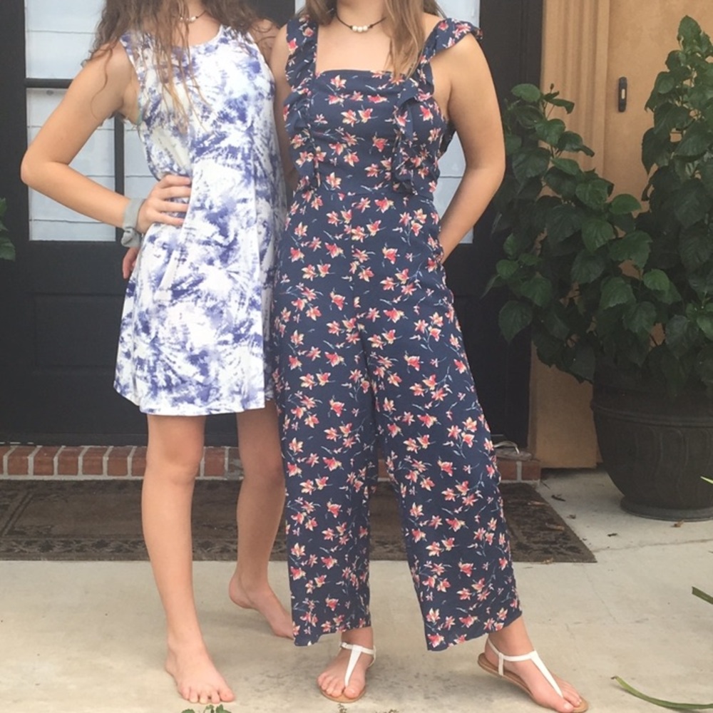 Blue Ruffle Jumpsuit - Picture 2 of 2